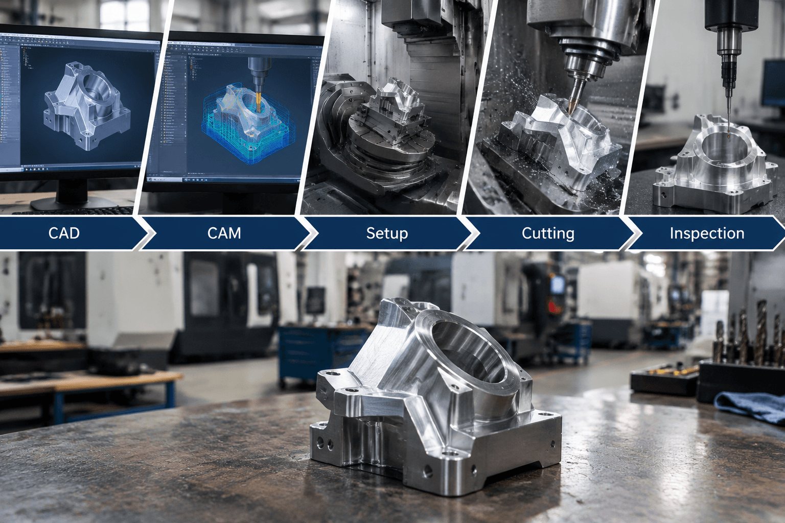 5 axis milling drawing review and fabricated part inspection