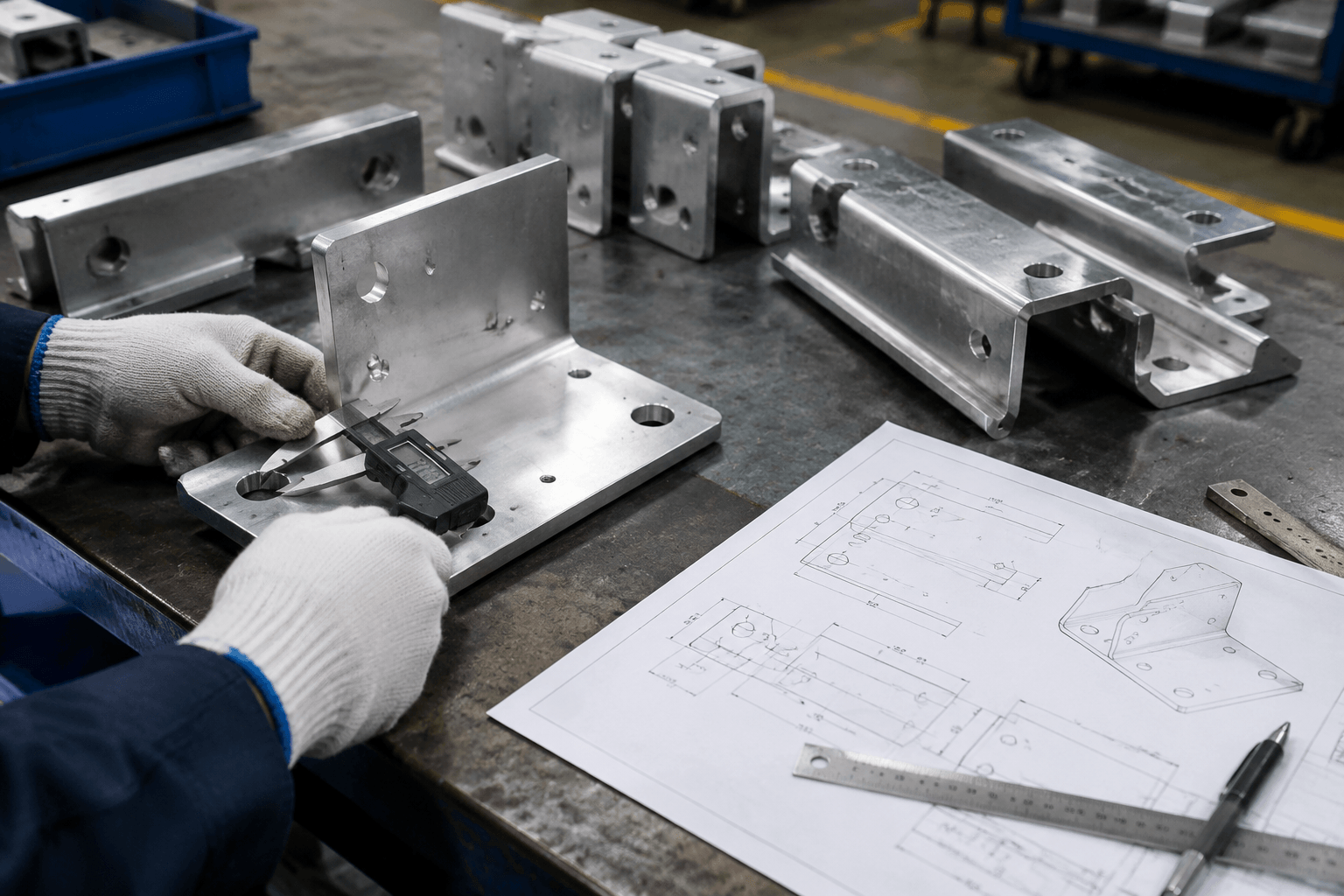 7075 aluminium alloy drawing review and fabricated part inspection