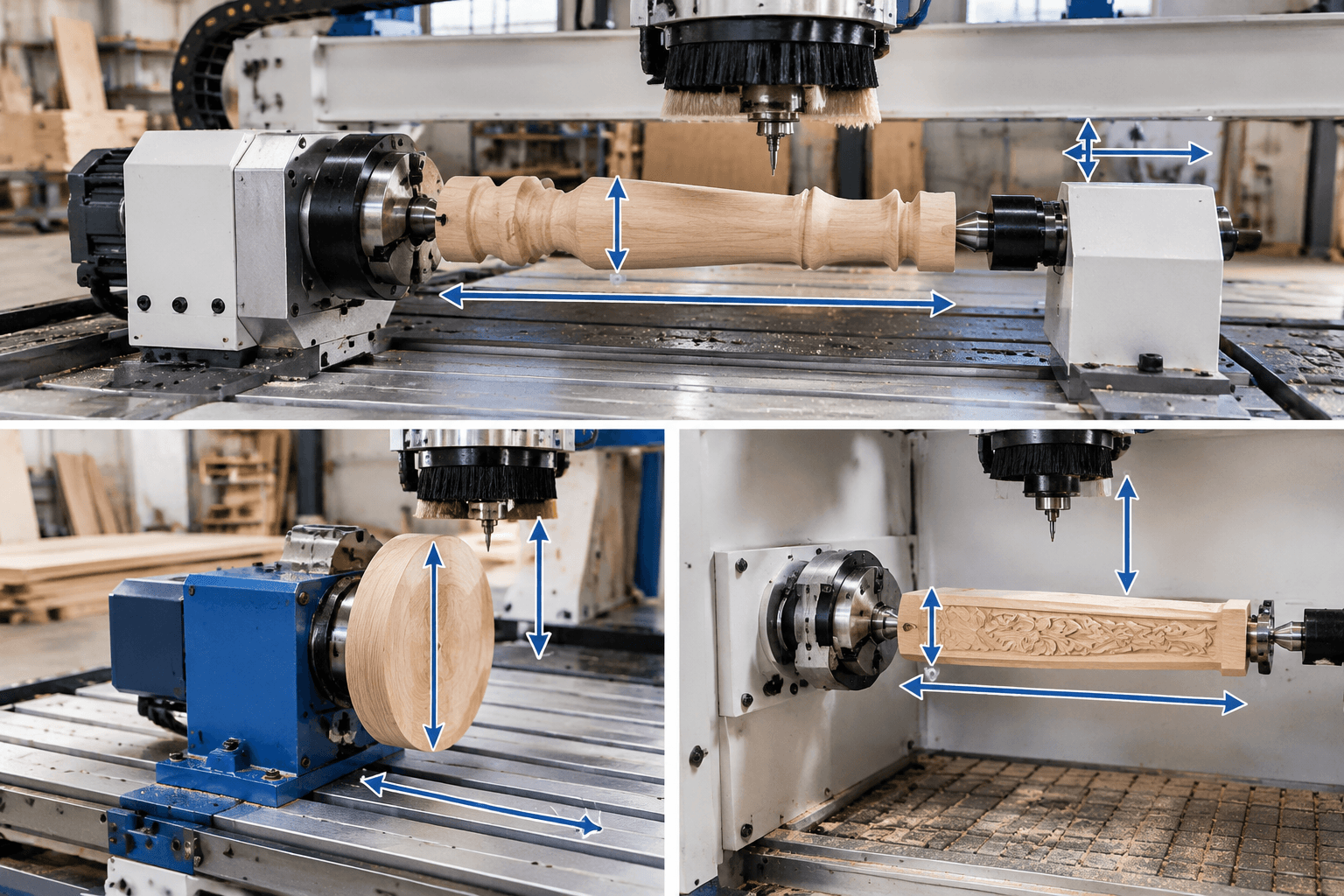 4 axis wood cnc machine production and quality inspection