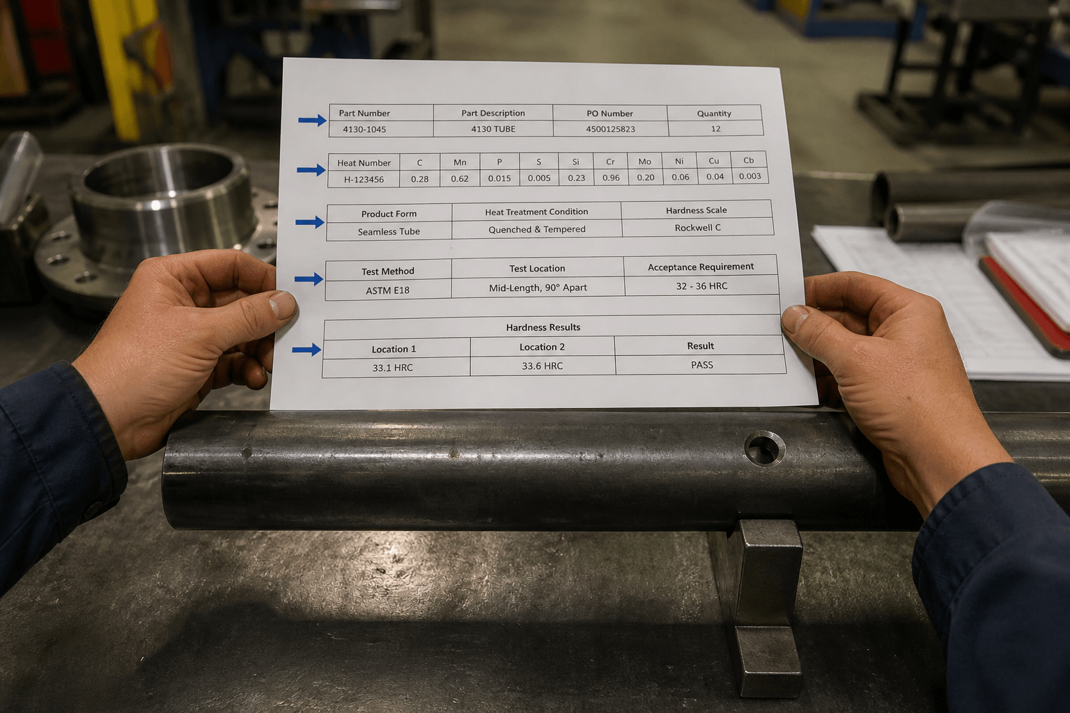 4130 hardness production and quality inspection
