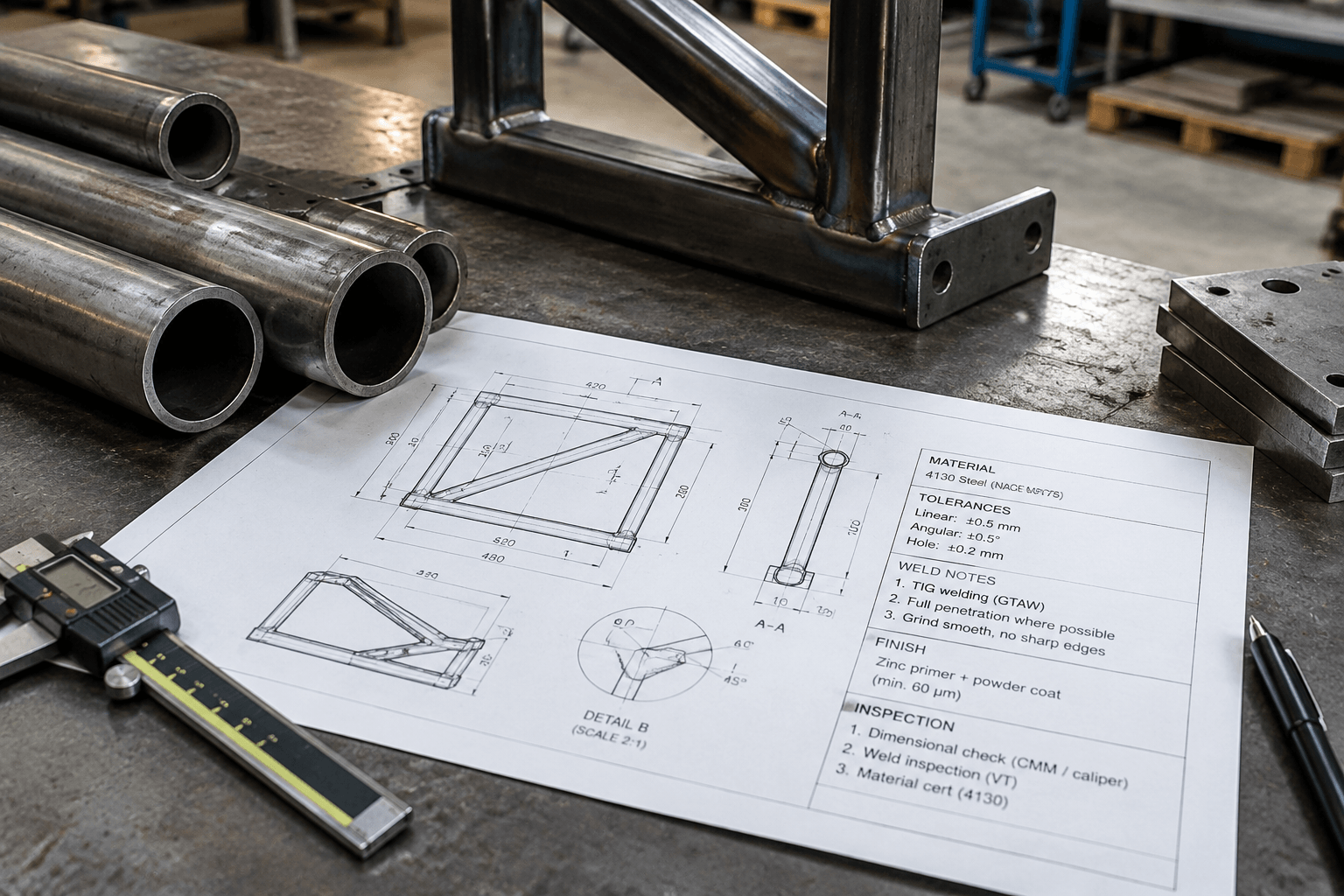 4130 steel production and quality inspection