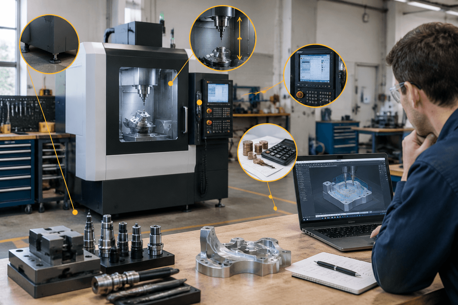 5 axis small cnc machine production and quality inspection